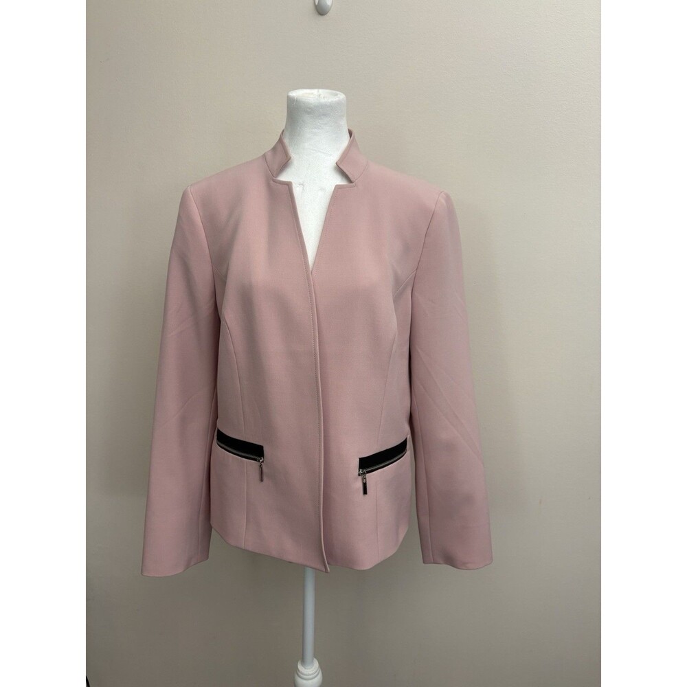 Black Label By Evan-picone Women’s Blazer Open Front Long Sleeve Size 12